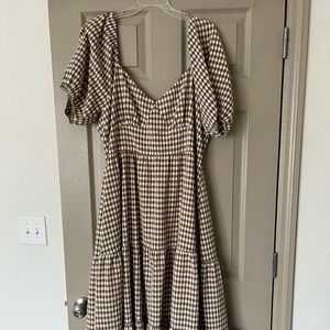 Brown Plaid Dress